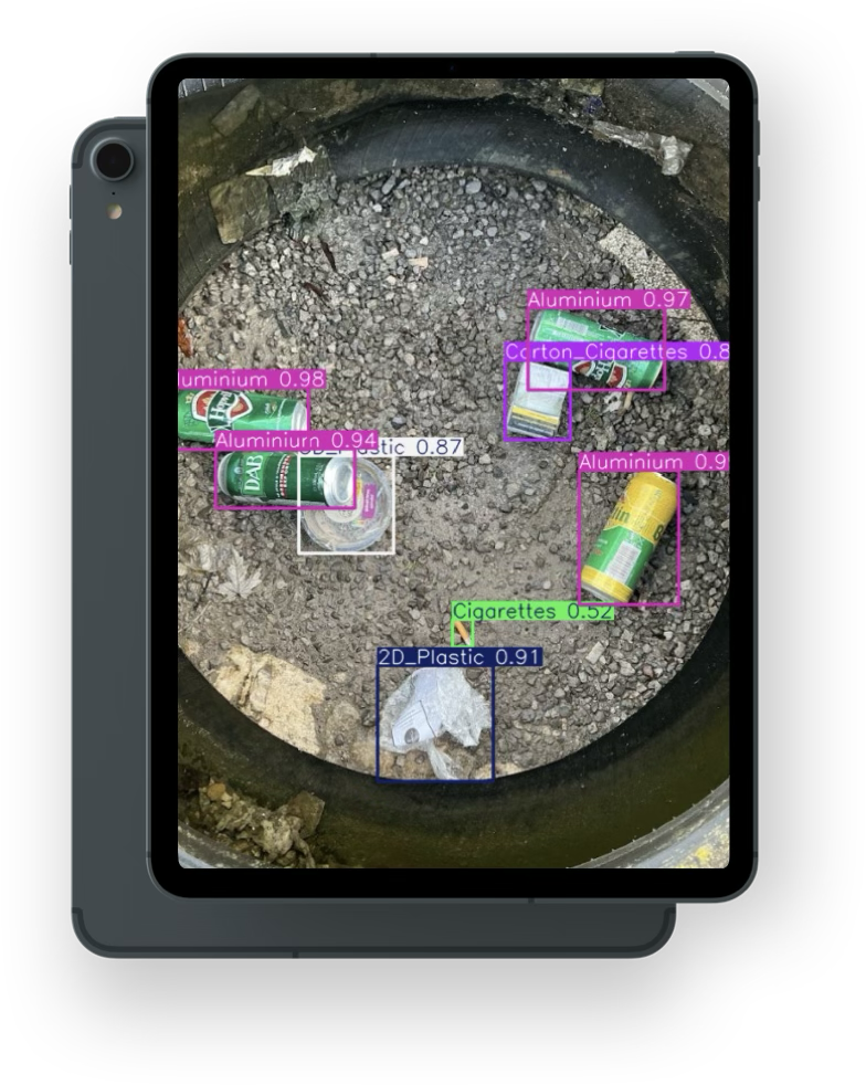 App litter detection interface
