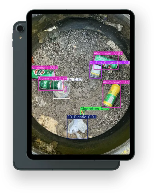App litter detection interface