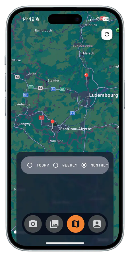 Map-based construction waste tracking interface